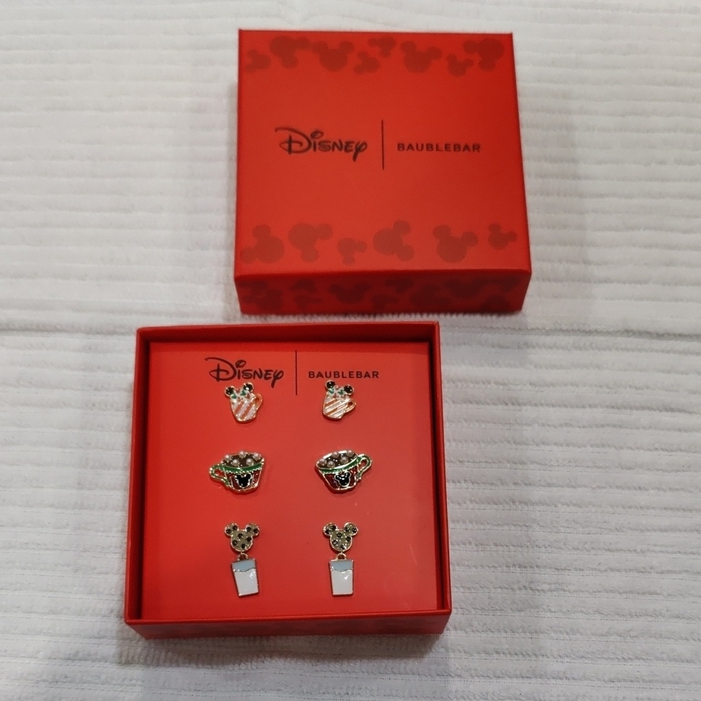 New!Disney X BaubleBar Mickey Earrings Set